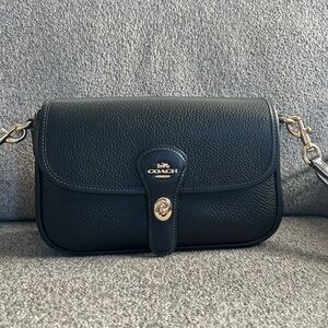 Coach Black Pebbled Leather Crossbody Bag